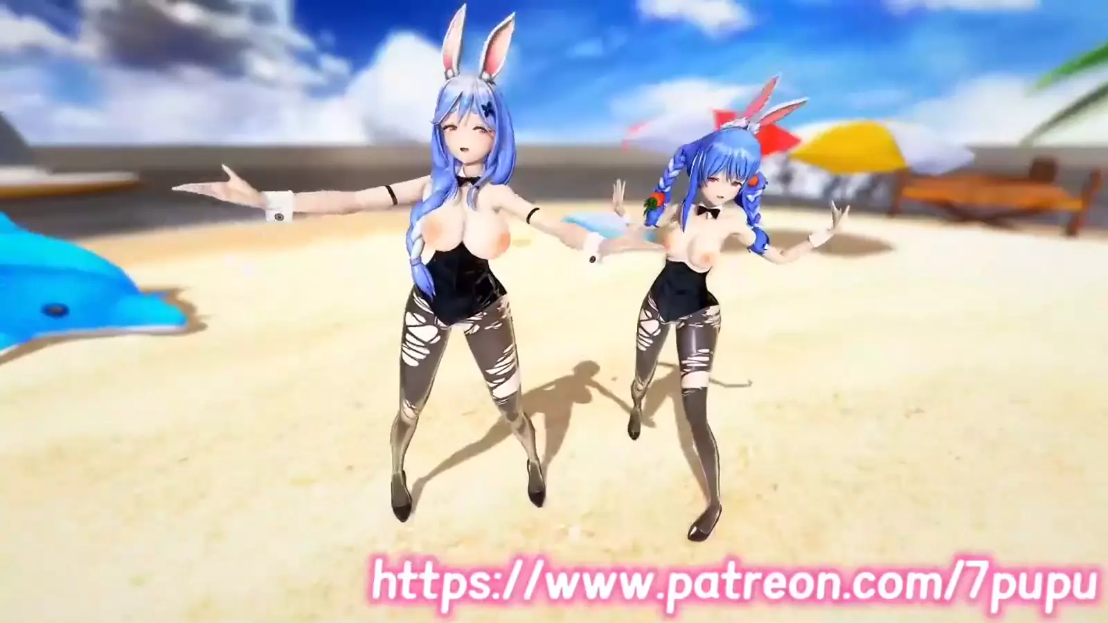 Two funny artaffe rabbits with thigh gaps